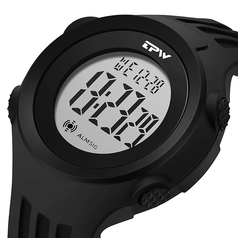 Full Size Sport Watch Shock Resistant Mutifunction Easy to Read 3ATM