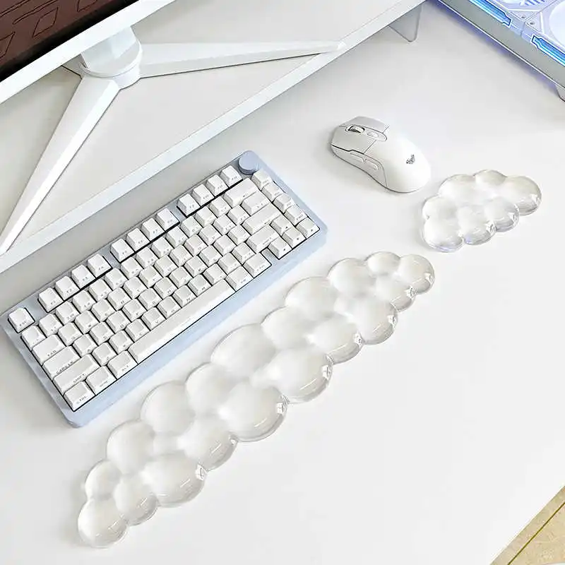 Keyboard Cloud Wrist Rest Anti-slipTransparent silicone Desktop Office Gamer Mouse Wrist Rest Support Non Slip Mice Mat
