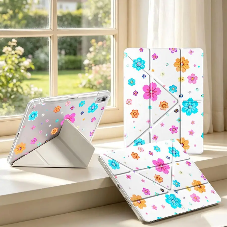 Bright Wildflower Tablet Case For Samsung Galaxy Tab S7 FE S9 Plus A8 A11 S8 A9 Plus S10 Lite With Pen Slot Cover