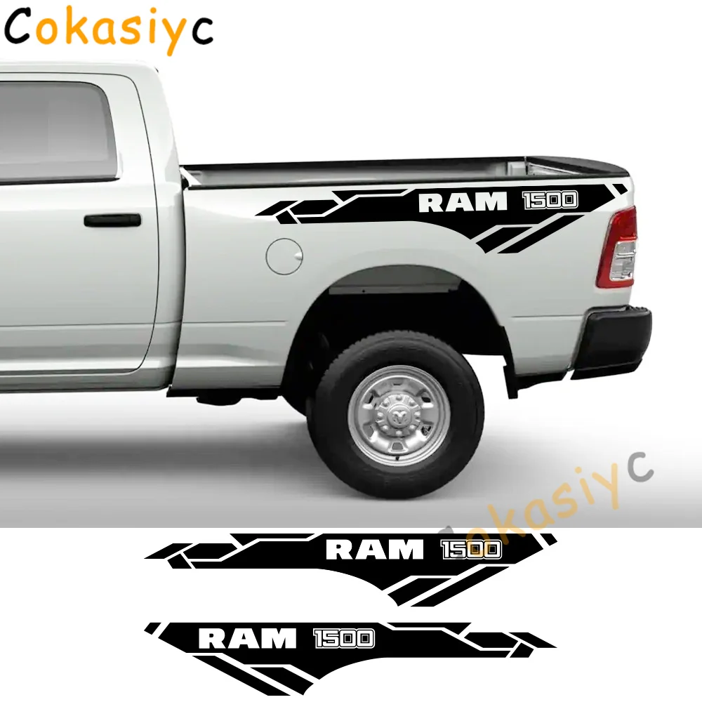 Stickers For Dodge Ram 1500 Hemi Rebel Truck Back Door Side Graphics Stripes Styling Decal Vinyl Cover Auto DIY Accessories