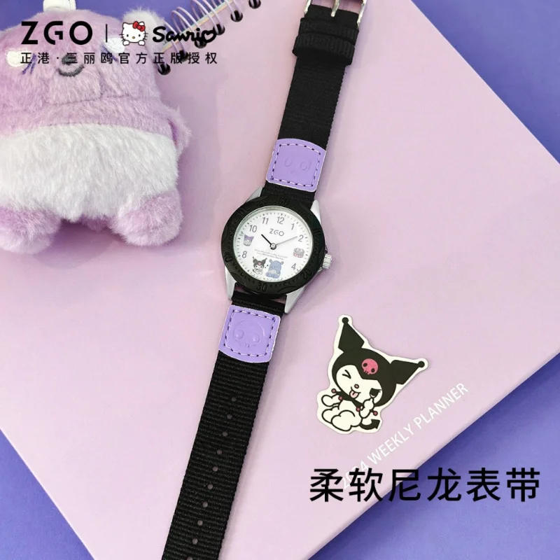 ZGO Sanrio Kuromi Kids Quartz Watch for Girls, Students, Cute and Waterproof Unisex Watch Gift 336