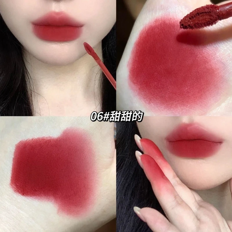 Schattige Konijn Fluweel Lip Modder Matte Non Stick Cup Lippenstift Sleutelhanger Waterdichte Duurzame Gladde 6 Kleuren Lip Tint Cosmetische Lipgloss