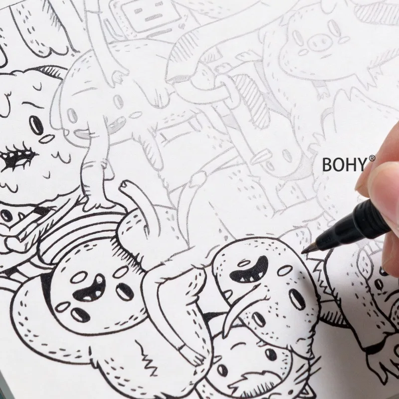 1 Fun Adult Graffiti Sketching and Coloring Album, 24 Pages, Suitable for Adults To Decompress, Teenagers To Practice Painting