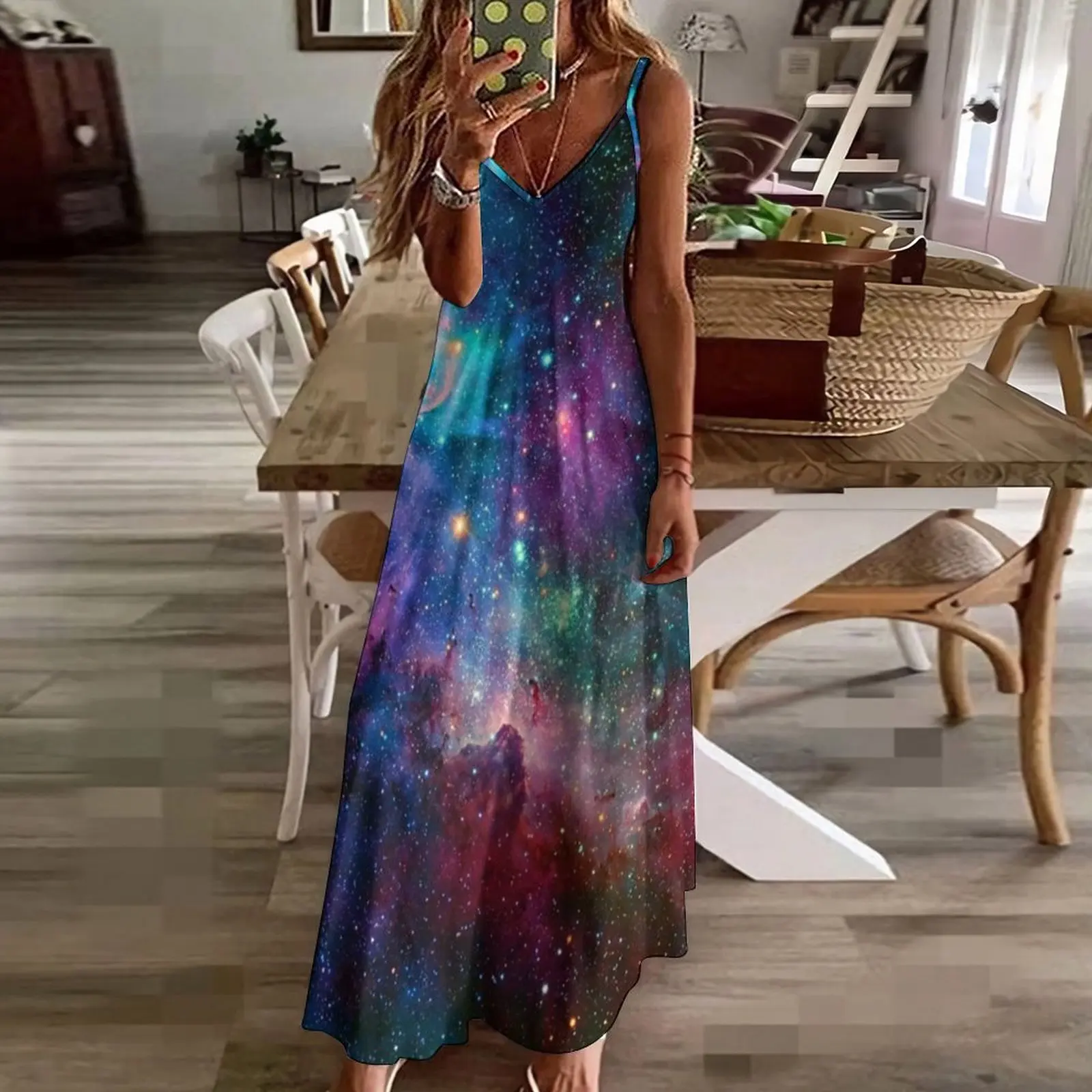 Galaxy Space ästhetische ärmellose Kleid Kleid Kleidung Damenmode Kleider