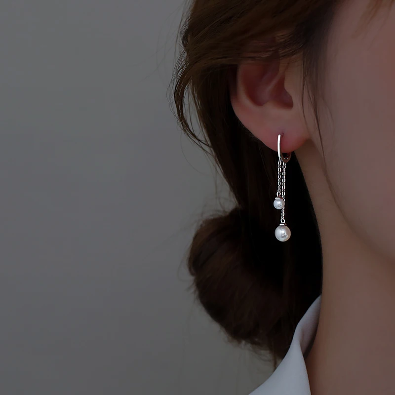 

*Tassel Pearl Earrings and Pure Silver Earrings