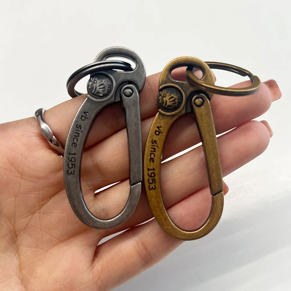 1953 Brass Retro Keychain Portable Rotating Metal Buckle Carabiner Buckles for Bag Strap Lobster Clasp Connect Hooks Accessories