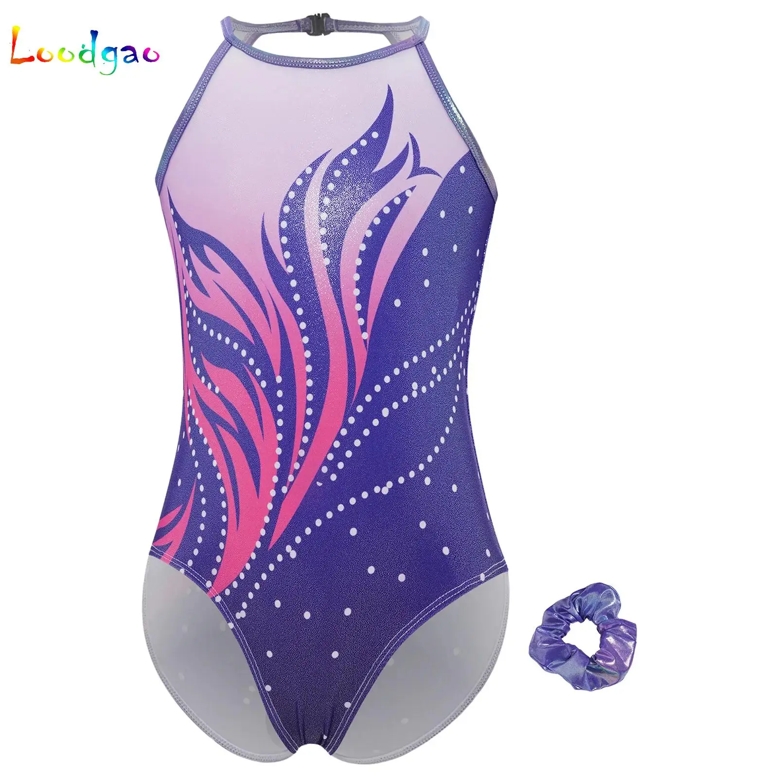 

Girl Ballet Leotard Professional Gymnastics Leotard Practice Outfit Sleeveless Bodysuit+Hairband Ballerina Performance Dancewear