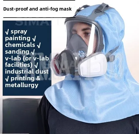 Electric gas supply face mask - dustproof grinding face mask, suitable for industrial full face mask for painting and welding