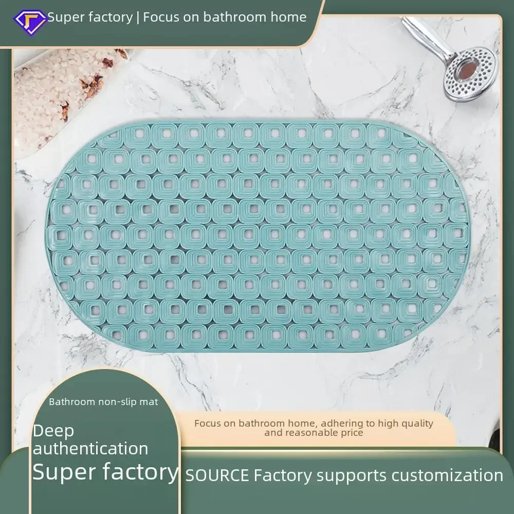 Anti-Slip Oval Bathroom Mat Strong Suction Waterproof Flooring Pad Non-Slip Bath Rug Bathroom Carpet Bathroom Accessory Hot Sale