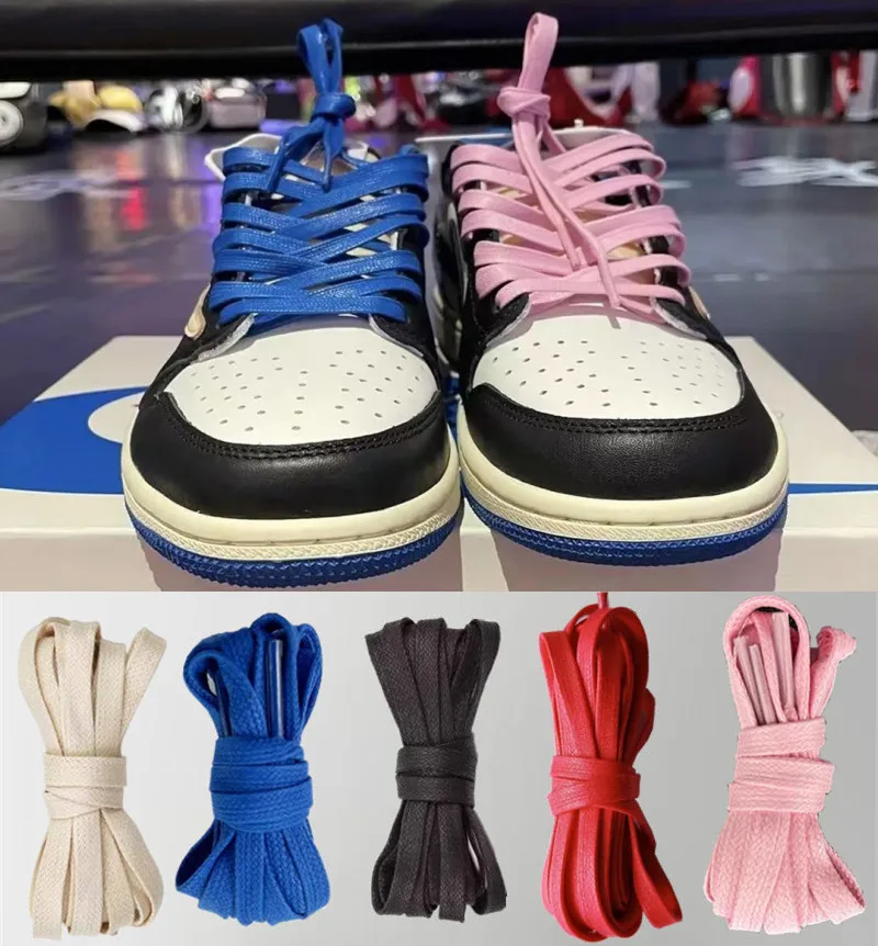 Fashion Flat Waxing Shoelaces Men Women Blue Trend Personality Sneakers Sport Casual Basketball Beige Black Shoes Laces