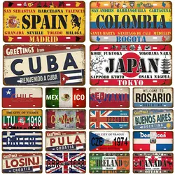 National Flag Metal Sign Home Decor TinPlates Plate Plaque Tin Sign Vintage For Garage Bar Pub Living Room Wall Decoration Art