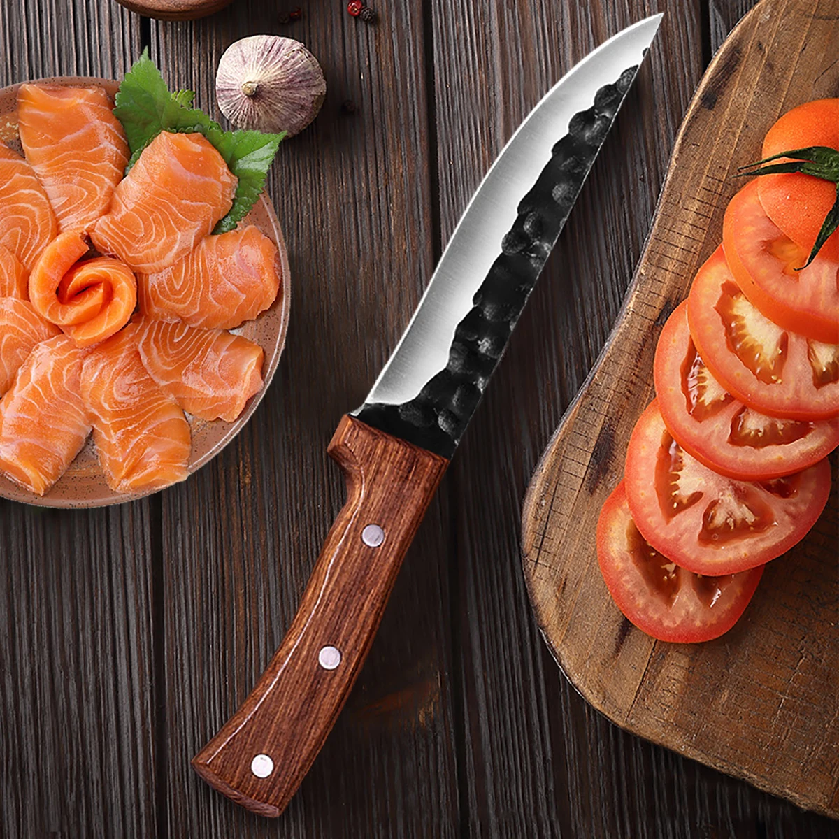 Handmade Forged Boning Knife Stainless Steel Kitchen Knife Fish  Cleaver Fruit Vegetables Cutting Tool Outdoor Knife