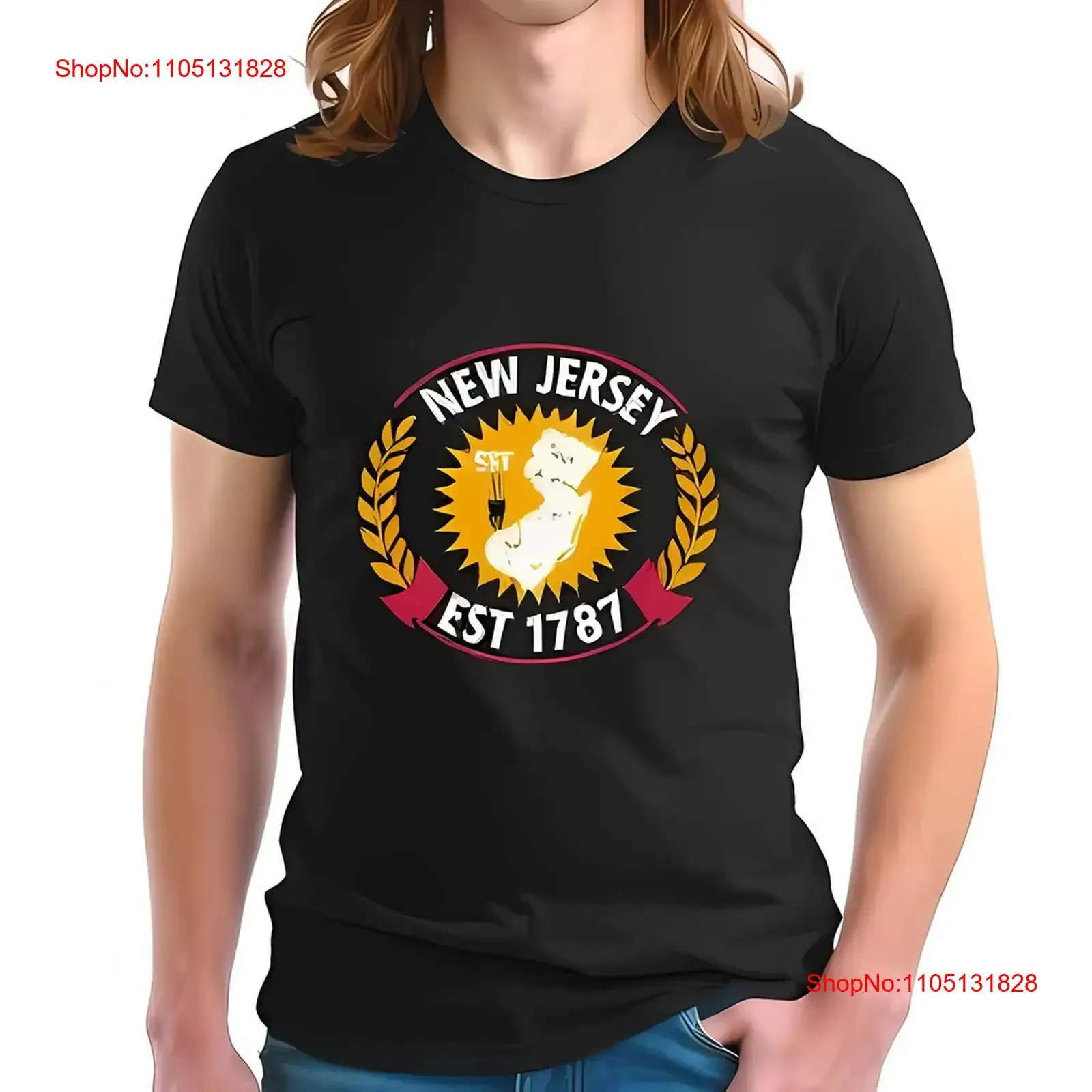 T-shirt New Jersey con motivo a design circolare Coltello forchetta EST 1787 Tutto cotone vintage lavato allungato traspirante morbido ed elegante