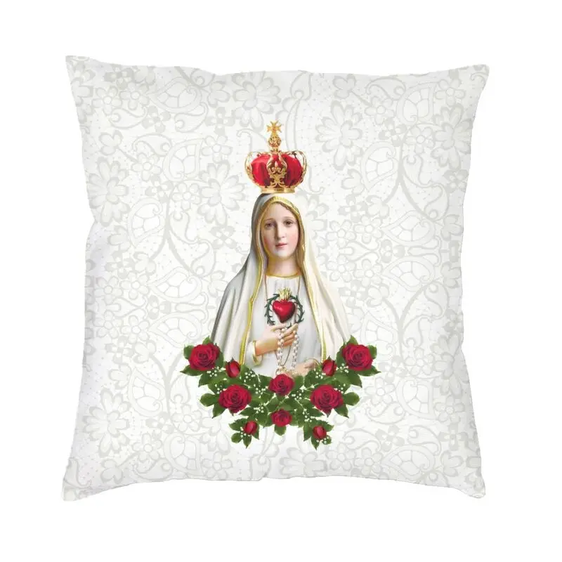 Our Lady Of Fatima Virgin Mary Square Pillow Case Home Decorative Portugal Rosary Catholic Cushions Throw Pillow Car Printing