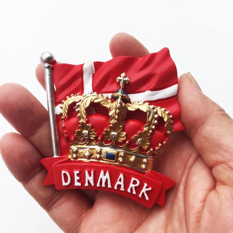 Europe Denmark 3D Fridge Magnet Tourist Souvenirs Refrigerator Magnetic Stickers Travel collection Gift