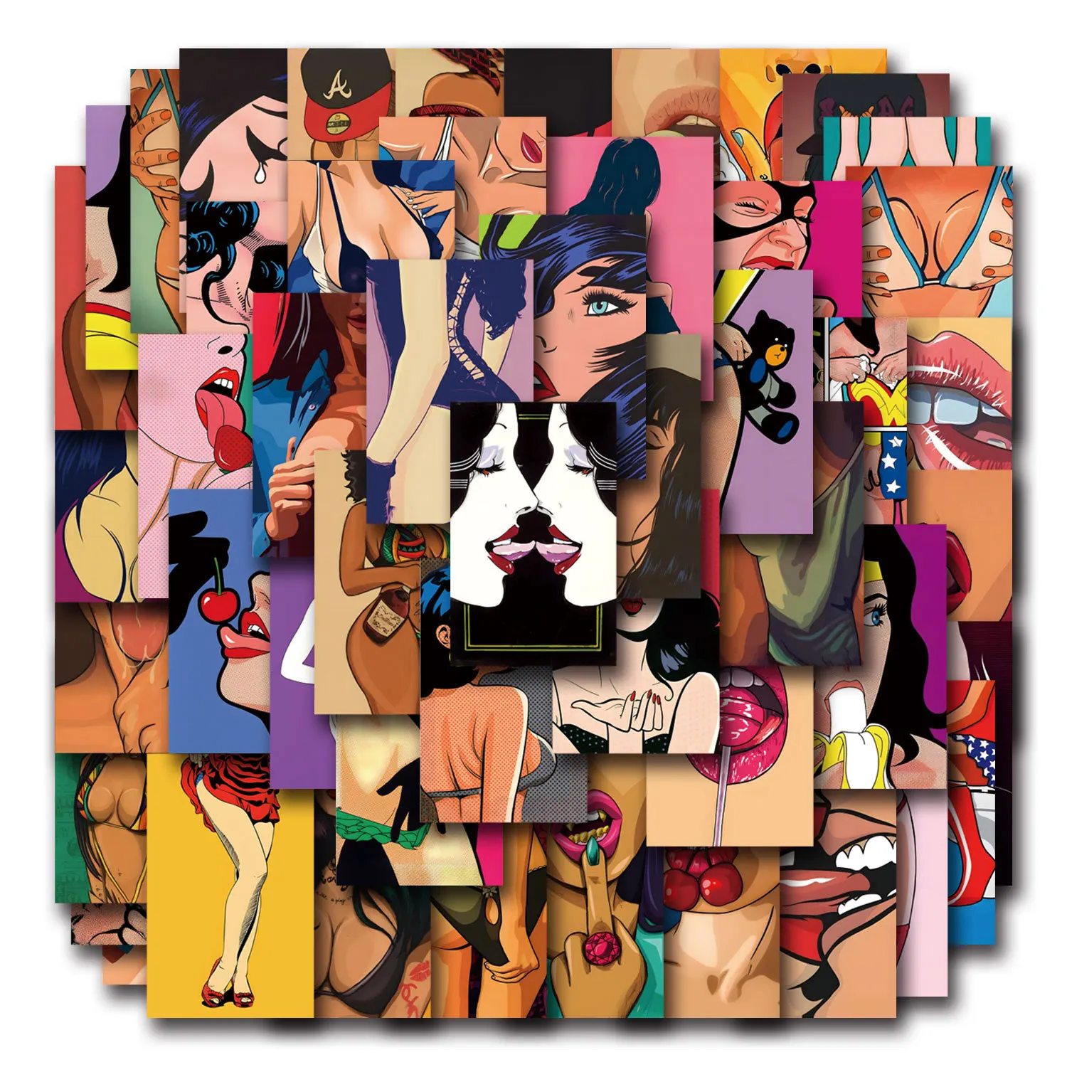 

10/50PCS European And American Sexy Seduction Graffiti Stickers Waterproof Decal Decoration Skateboard Laptop Phone Bicycle