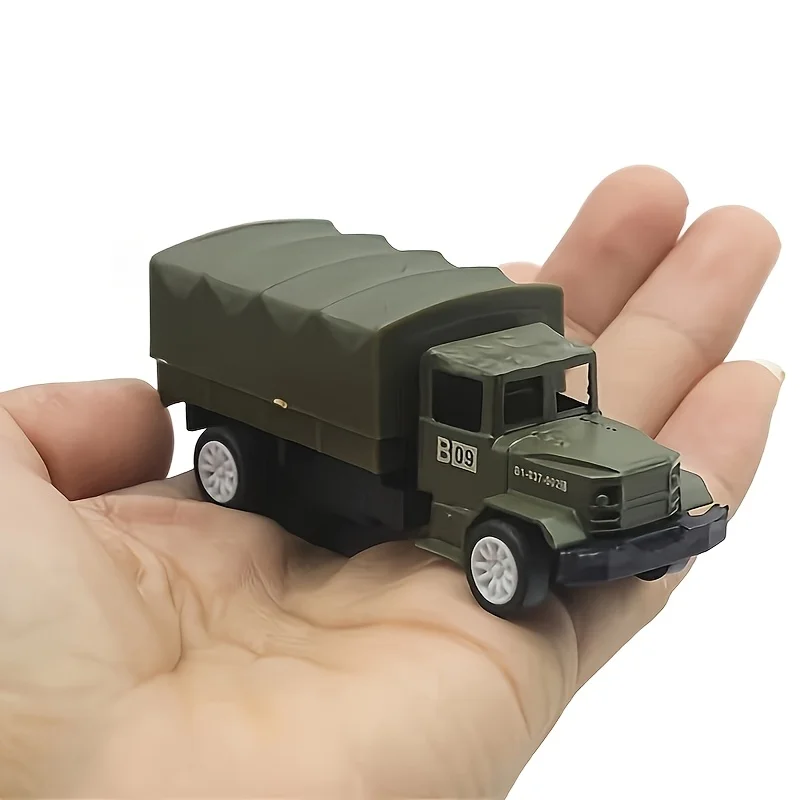 4 pieces, mini alloy rocket military model car set, toy car model ornaments, collectible model car (6 styles randomly selected)