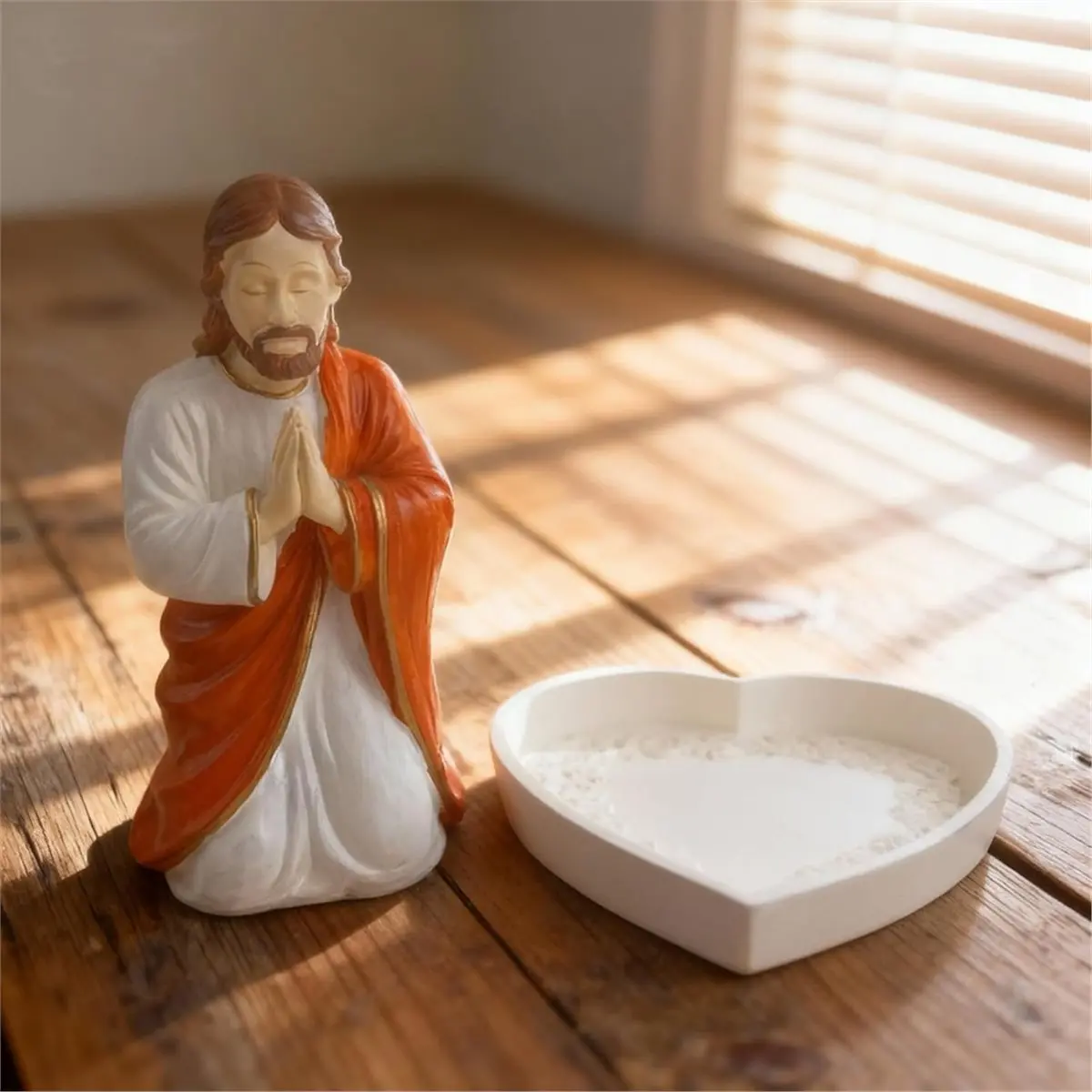 Rosary Holder - Elegant Our Lady'S Prayer Rosary Box & Jesus Rosary Stand Statue