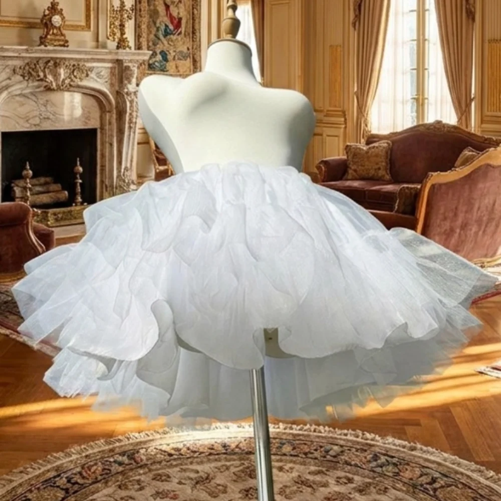 Boneless Design Lolita Petticoat 30/35/40/45cm Kawaii Cute Crinoline Underskirt Soft Mesh Elastic Waist Ball Gown Underskirt