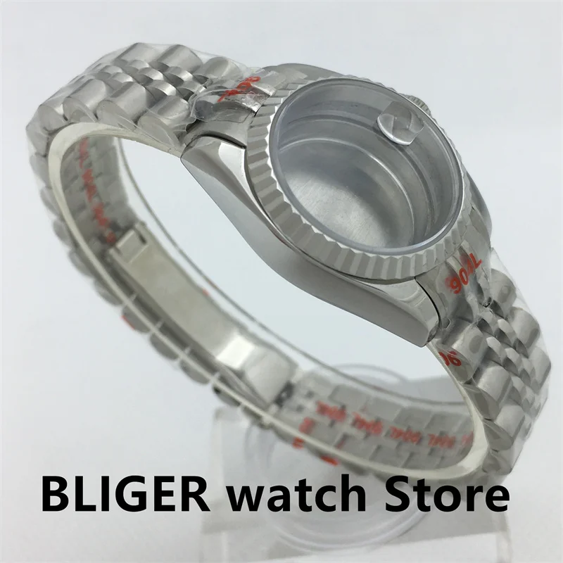 Damskie etui do zegarka BLIGER 26mm szafirowe szkło różowego złota ze stali nierdzewnej groomek nadaje się do Japonii NH05A NH06A ruch