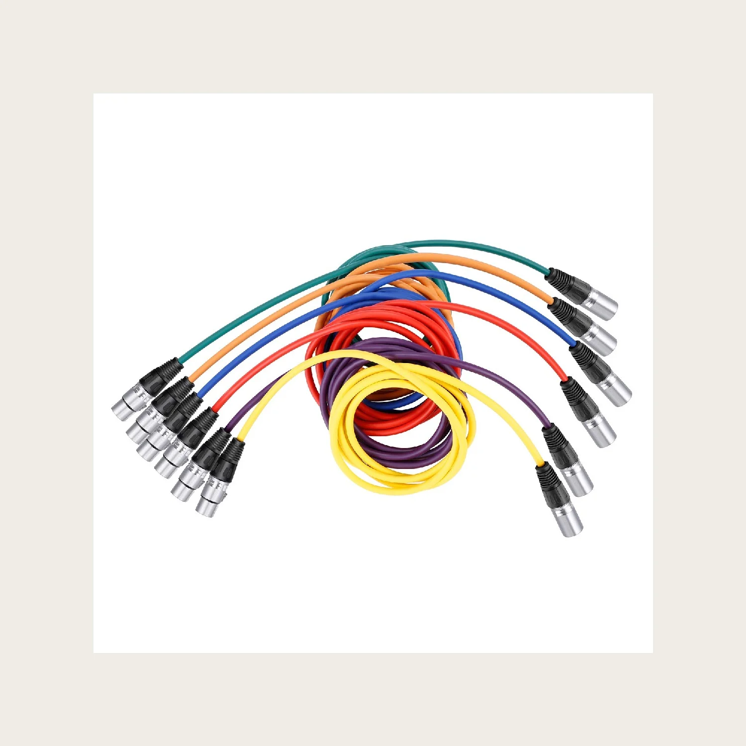 neewer-6pcs-65ft-2m-xlr-male-to-female-microphone-audio-cables-color-coded-snake-cables-in-purple-red-blue-orange-yellow-green