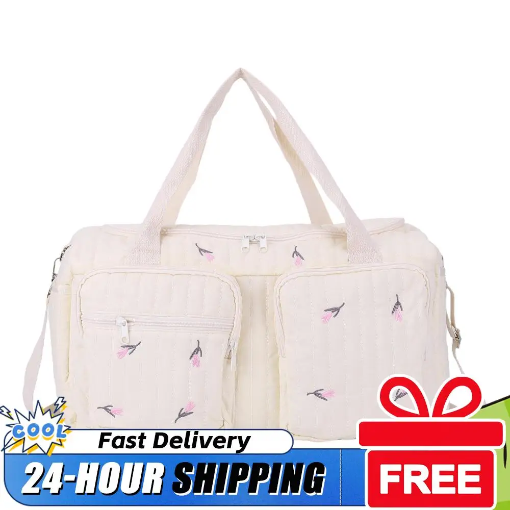 

Quilted Mommy Bag Large Capacity Weekender Bag Cute Travel Bag for Hospital and Weekender Travel