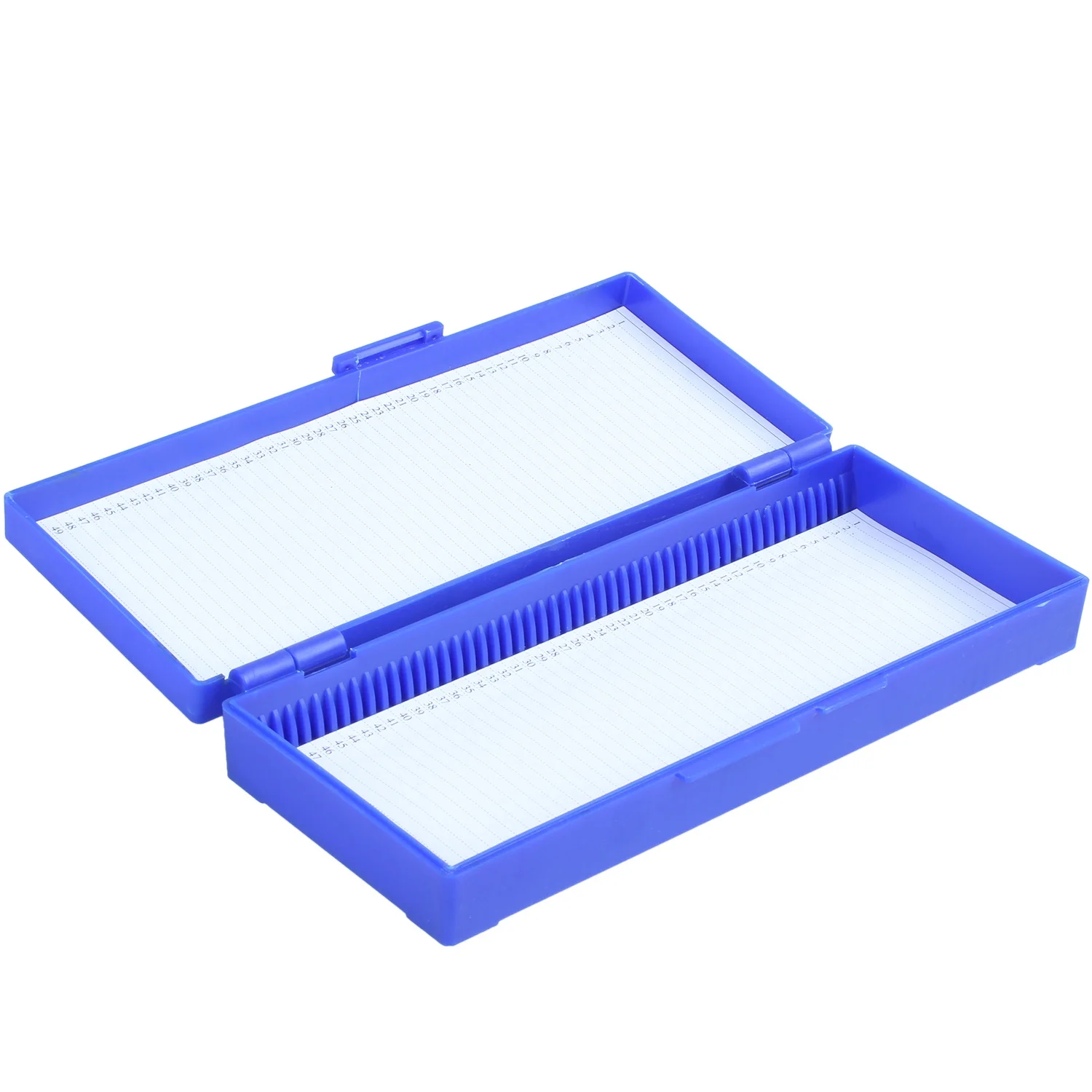 ABNH Plastic 50-Place Microslide Slide Microscope Box,blue