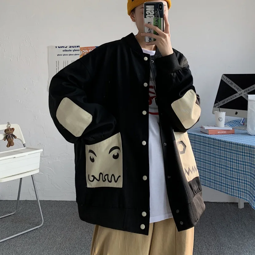 

American Sle Baseball Jaet Men's Vintage Pilot Coat Spring Autumn Trendy Loose Couple Tops Faionable Youthwear