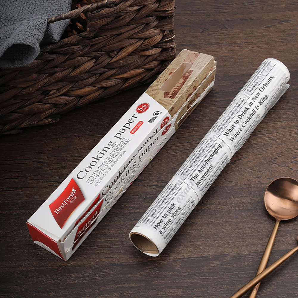 Retro English Newspaper Food Grade Grease Paper Bread Sandwich Burger Fries Wrappers Cookie Food Accessories for Baking Kitchen