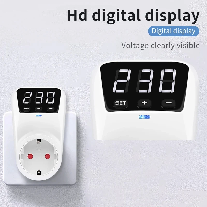 New Adjustable Voltage Protector Socket AC 230V 16A Automatic Power Surge Protector EU Plug Socket Under Overvoltage Protection image 2