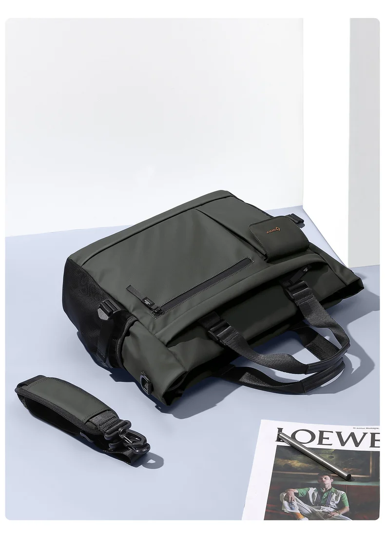 GOLF QUALITY Large Capacity Men's Briefcase 15.6" Business Travel Laptop Bag Casual Handheld File Multi-functional Office Bag