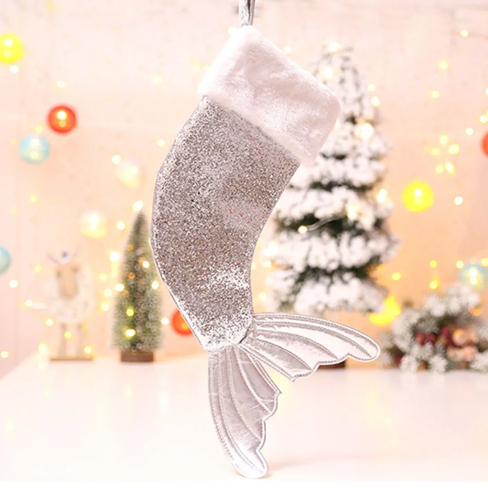 

Christmas Stockings Bag Tail Cloth Material Comfortable Gift Pouch for Christmas Tree Wall Decoration