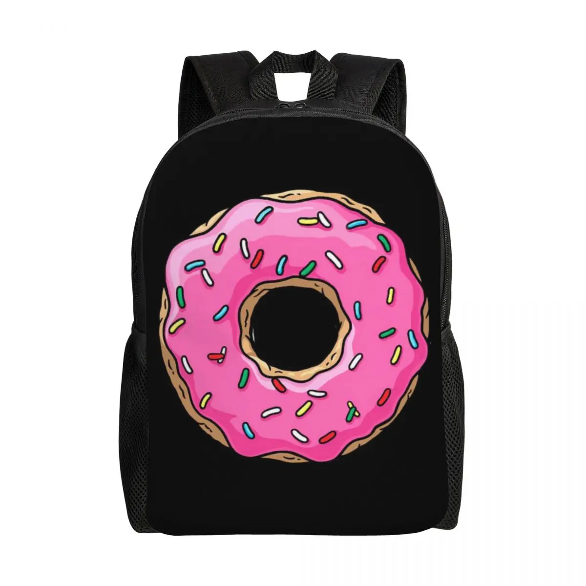 3D Printing Pink Donut Backpack for Girls Boys Food Doughnut School College Travel Bags Men Women Bookbag Fits 15 Inch Laptop