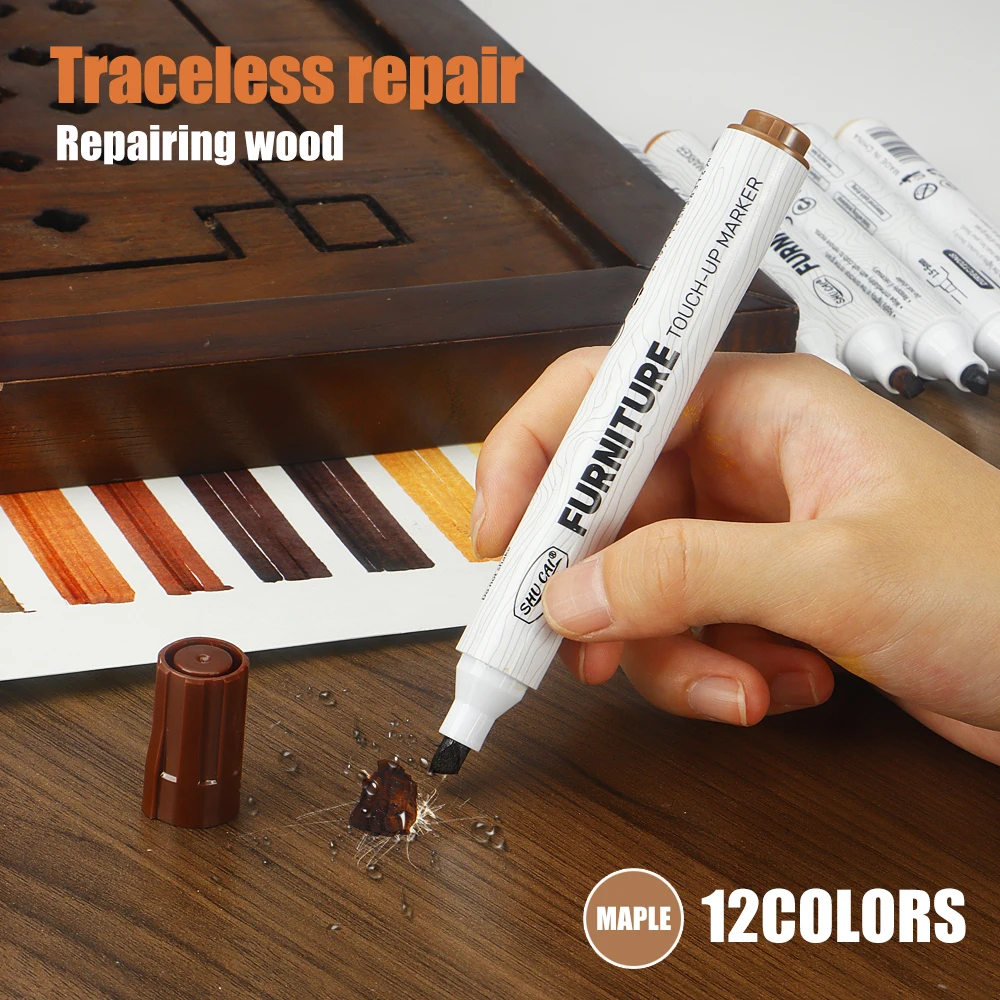 8/12 لون الأثاث اللمس حتى عدة علامات حشو العصي الخشب مركب الحبوب الطلاء إصلاح القلم الخدوش استعادة الصفر Patc