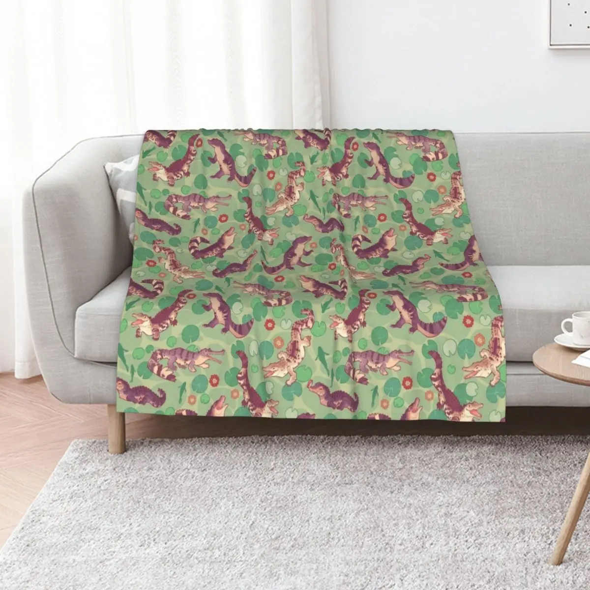 Crocodilians in swampy waters Throw Blanket halloween Comforter Hairy Sofa Throw Baby christmas gifts Blankets