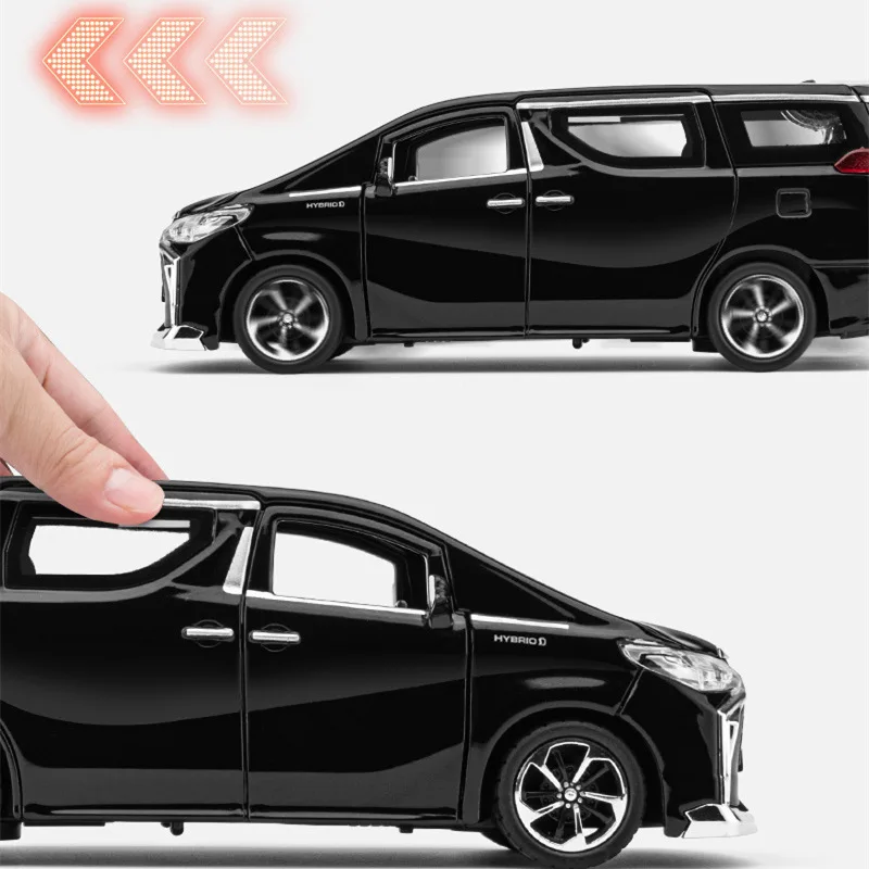 1:32 Alphard MPV Alloy Car Model Diecast & Toy Metal Vehicles Model Collection Sound and Light High Simulation Children Toy Gift