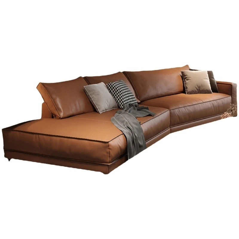 Sofa special-shaped first-layer cowhide leather living room modern simple small apartment combination sofa