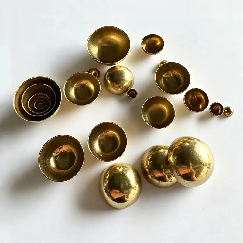 5-10PCS Brass Hollow Hemisphere, 6-400mm Dia 0.5-2mm Thick Copper Half Balls Decoration Sealing