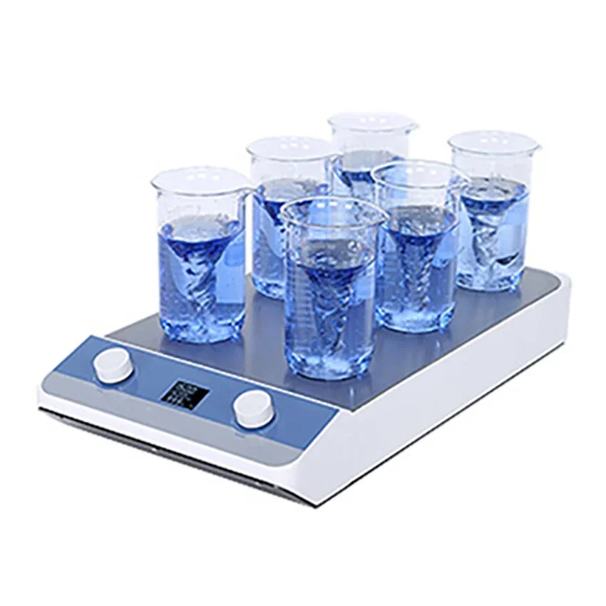 Laboratory Multiple Magnetic Stirrer Lab Stirrer Digital LCD Display Time Speed Adjustable Lab Mixer Equipment 220V 1500rpm