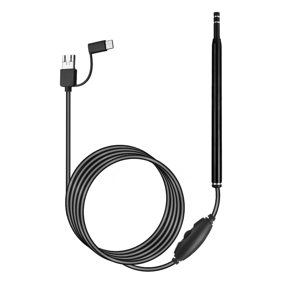 

Отоскоп 3 в 1, Тип C, 6 лампочек, отоскоп для чистки ушей с Wi-Fi, встроенный ушной инструмент 5,5 мм, визуальная ухочистка, камера-эндоскоп