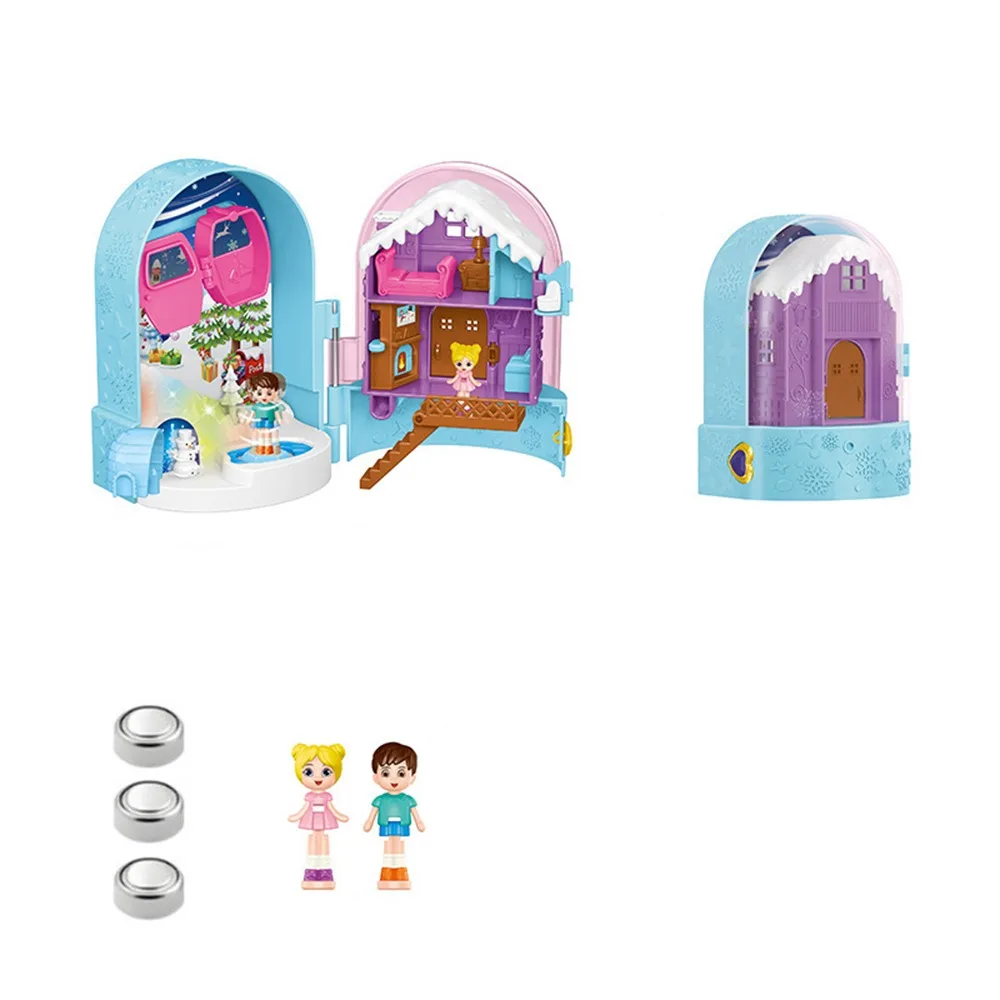 

Creative Simulation Play House Toys 3D Interactive Doll Houses with Furniture with Lighting and Music Expandable