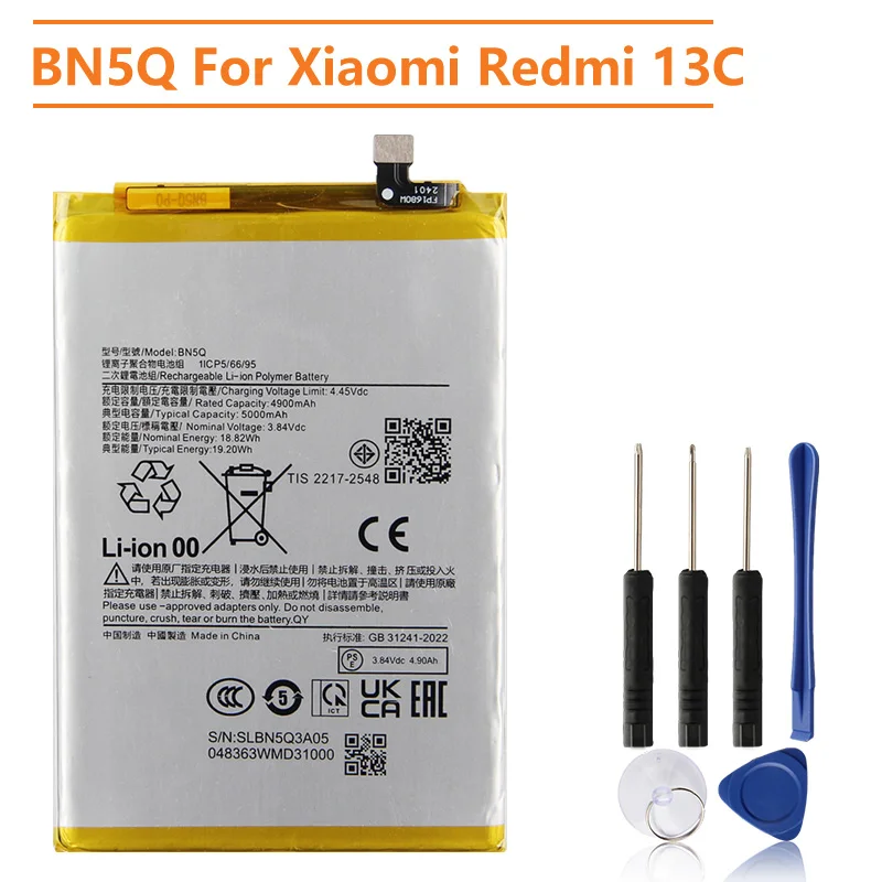 2025 Replacement Battery BN5Q For Xiaomi Redmi 13C Rechargeable Phone Batteries 5000mAh High Capacity