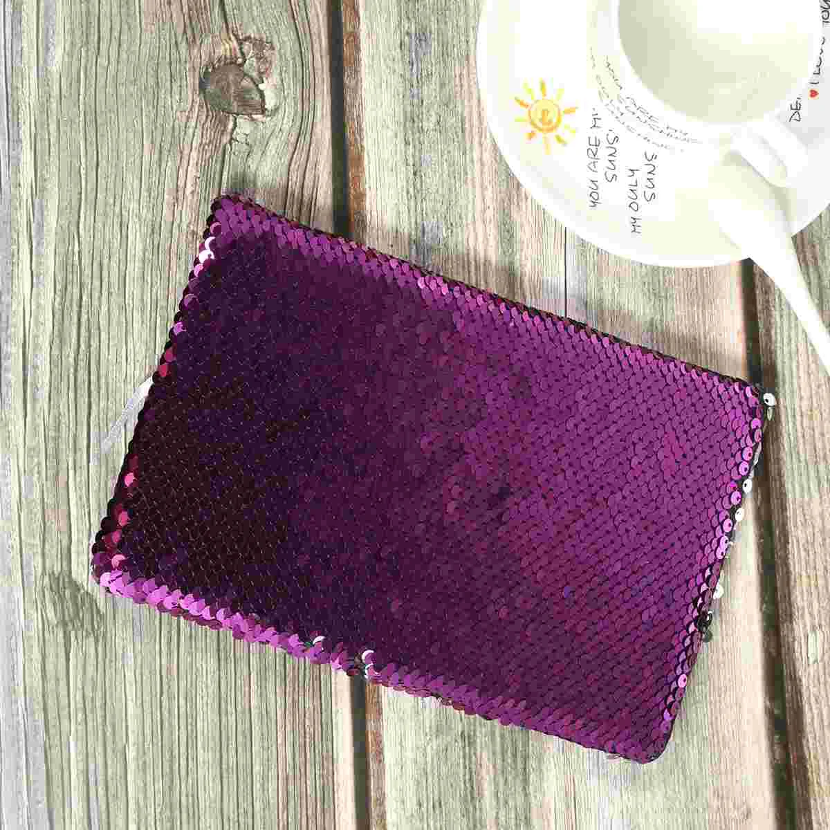 Writing Tablet for Kids Reversible Sequin Journal Note Pads Notebooks Fashion Notepad Stationery with Lock Purple Office