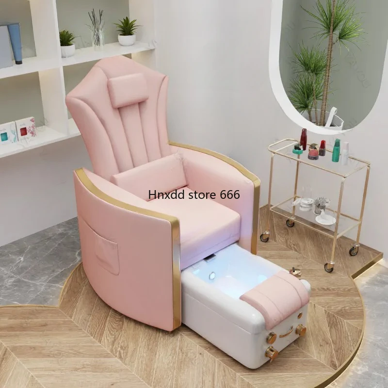 Pink Manicure Chair Nails Salon Professional Electric Beauty Pedicure Chair Spa Bowl Silla Podologica Salon Furniture MQ50XZ