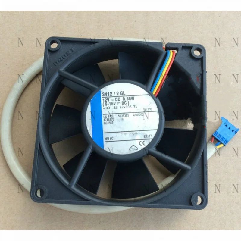 YJJ FOR Ebmpapst Инверторный бесшумный охлаждающий вентилятор 3412/2GL 92*92*25 мм 12 В 0,85 Вт