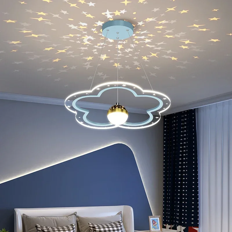 2023 lampadario in acrilico luce studio per bambini camera da letto stella ombra nuvola fiori lampadario a soffitto lampada decorazione soggiorno