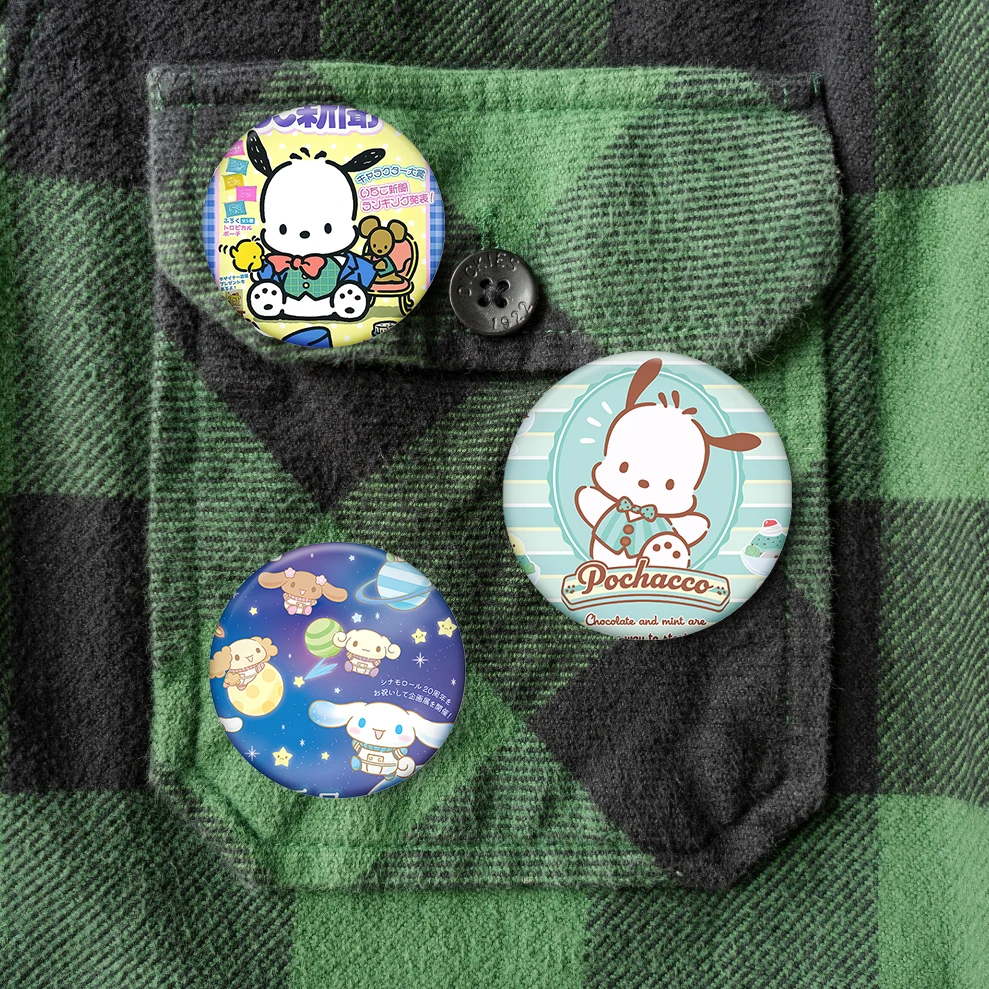 เข็มกลัดการ์ตูนน่ารัก คิตตี้ โปชาโกะ ซินนามอโรล คุโรมิ สำหรับติดกระเป๋า เสื้อผ้า คอสเพลย์ ของตกแต่ง