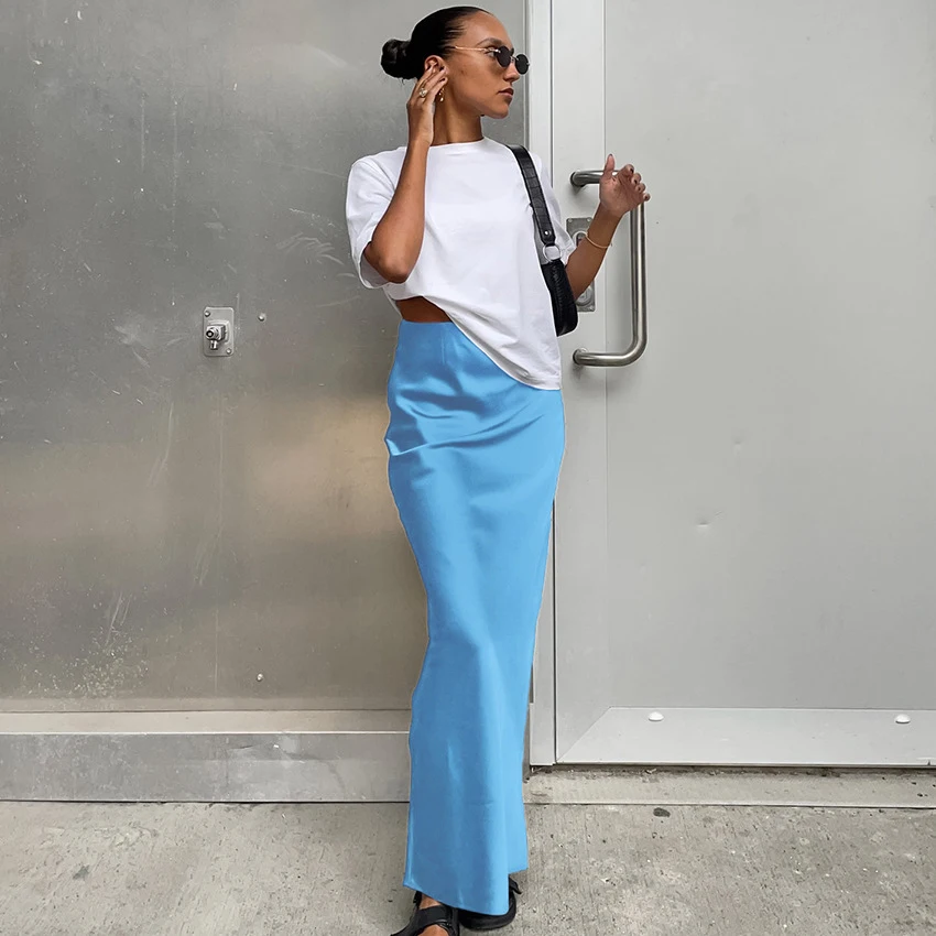 Damen-Rock aus simuliertem Seidensatin im lässigen europäisch-amerikanischen Stil, Wickelrock für den grenzüberschreitenden Modehandel – Detail 12