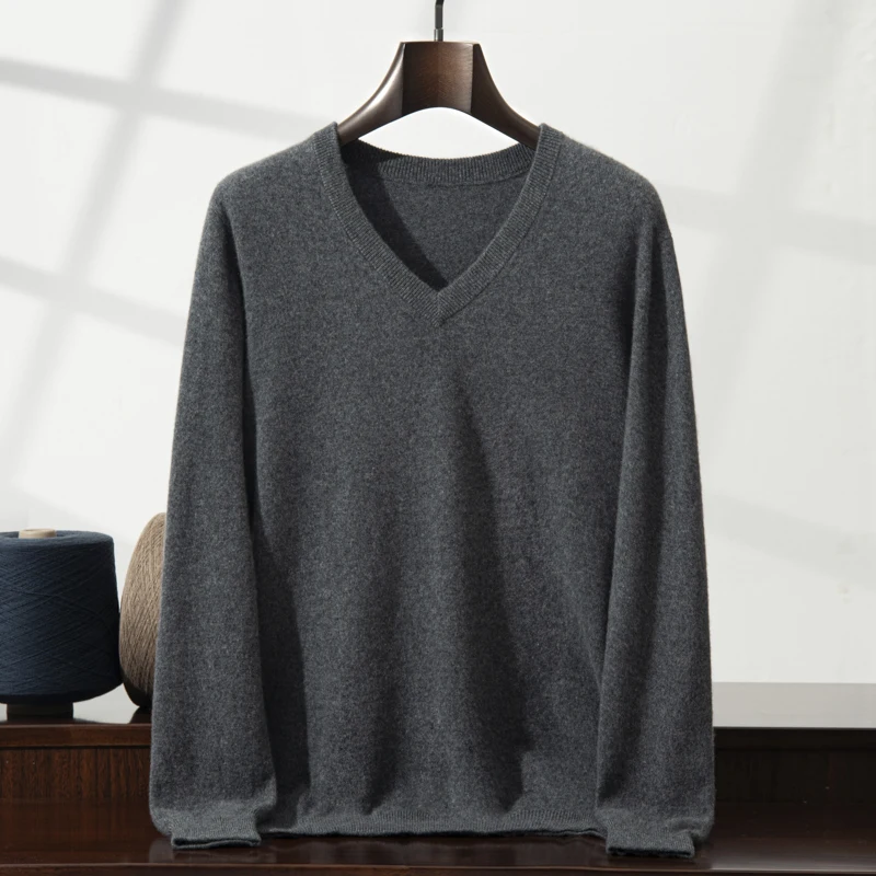 Zocept Cashmere Sweater For Men Autumn Winter High Quality knitwear Business Casual Knitted V-Neck Pullover Man Soft Warm Jumper