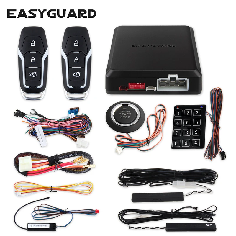 

EASYGUARD EC002-FO2 Passive Keyless Entry touch password entry & remote engine start RFID PKE Car System